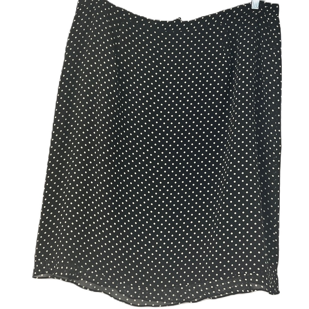 Cynthia Rowley Woman's Black white polka dot 18W straight midi classic skirt